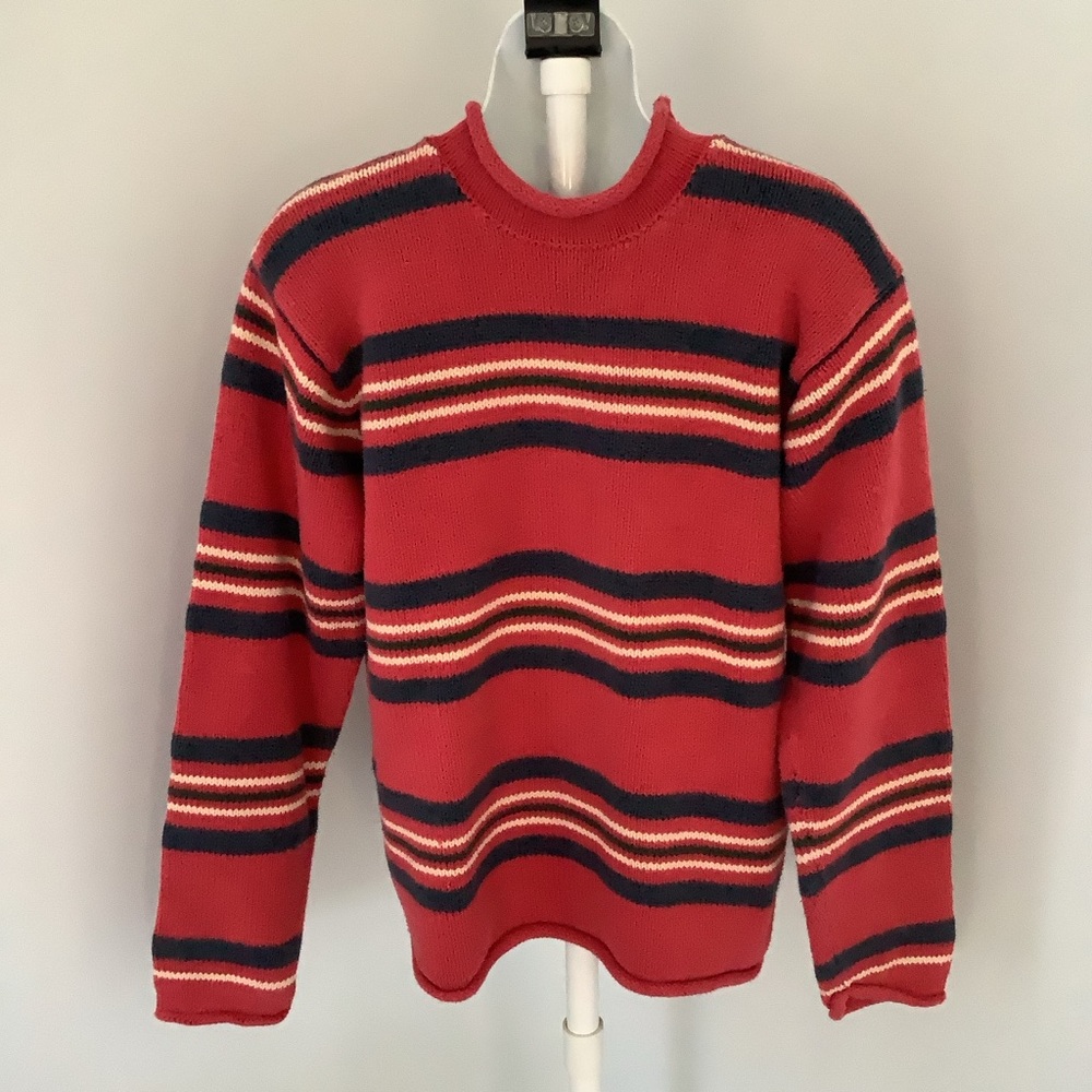 Polo by Ralph Lauren Red Striped Crewneck Sweater